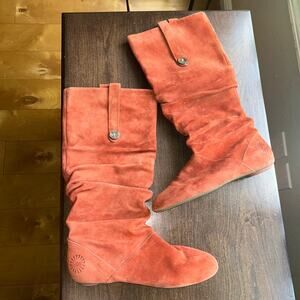 Burnt Orange suede UGG Highkoo slouch boots womens size 8